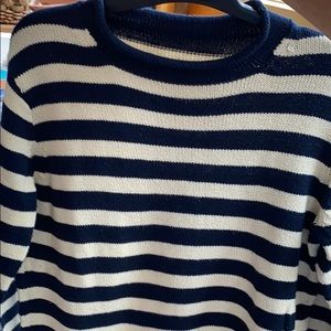 Men’s S. Scoop/Boat neck cotton sweater-navy+cream